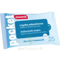 Assanis Pocket Lingette Antibactérienne Mains Paquet/25 à Ris-Orangis